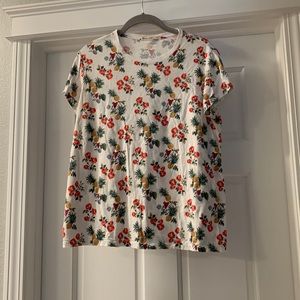 Marine Layer floral and pineapple t shirt. Size M.